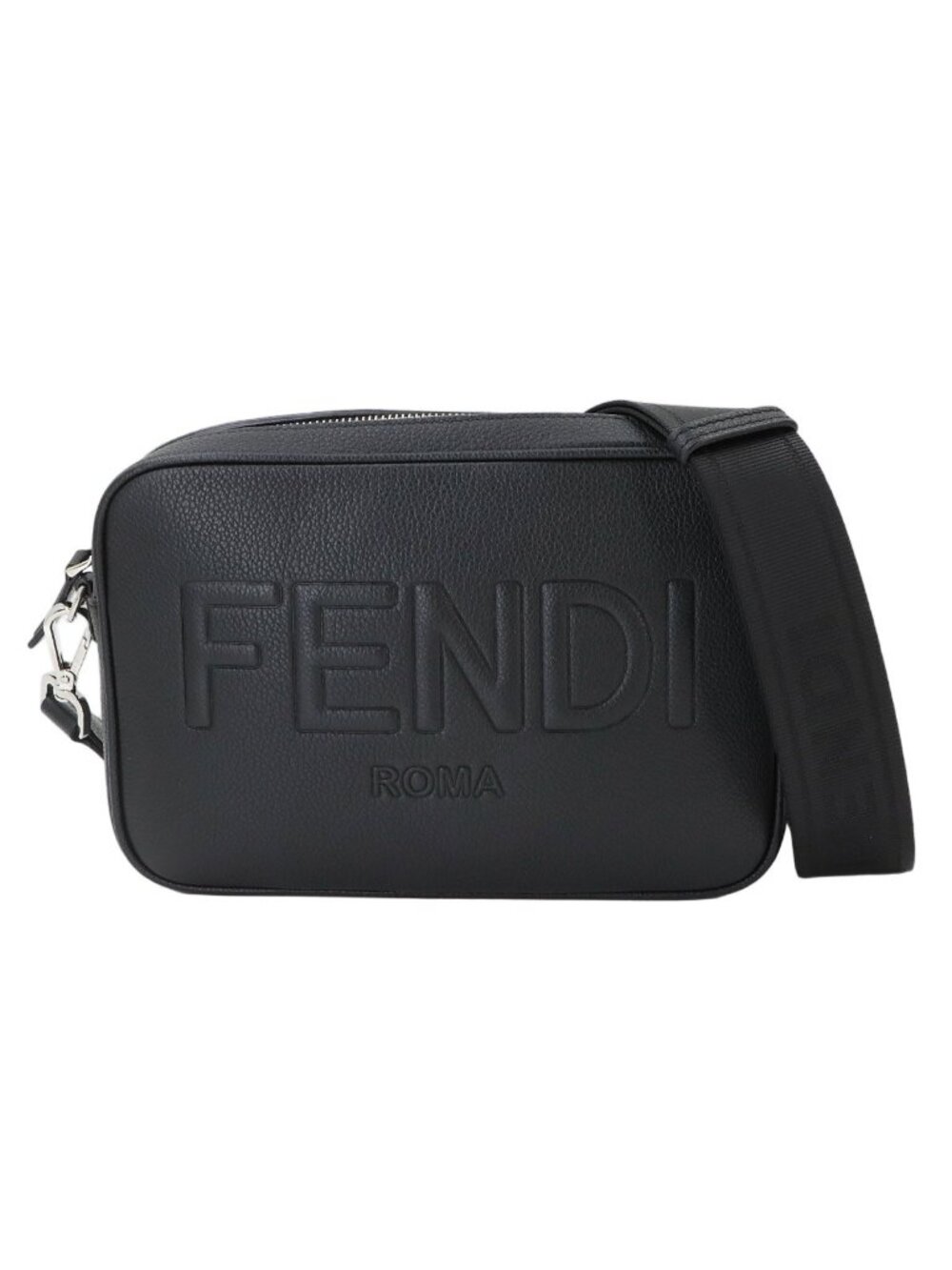 Fendi Roma Camera Case Shoulder Bag Leather Black